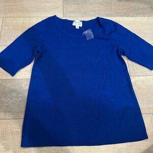 WHISPER KNIT BY LOUIS DELL OLIO SMALL WOMENS BLUE SWEATER NWOT